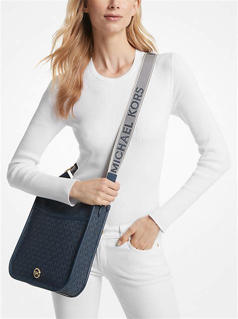 michael kors luisa large messenger bag|Luisa Large Signature Logo Messenger Bag .